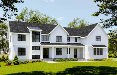 Black and white custom built home in New Jersey
