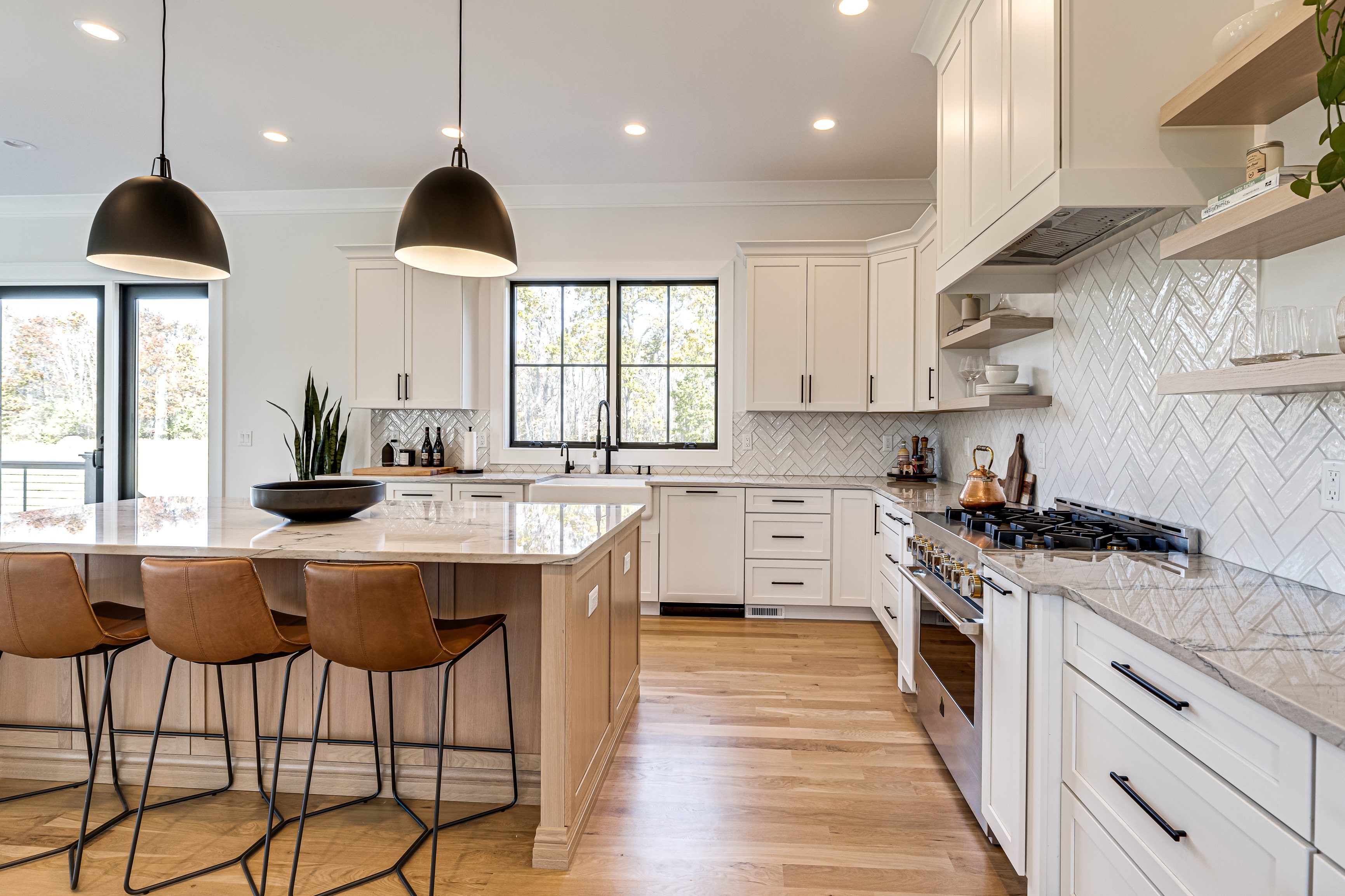 Bright white custom kitchen